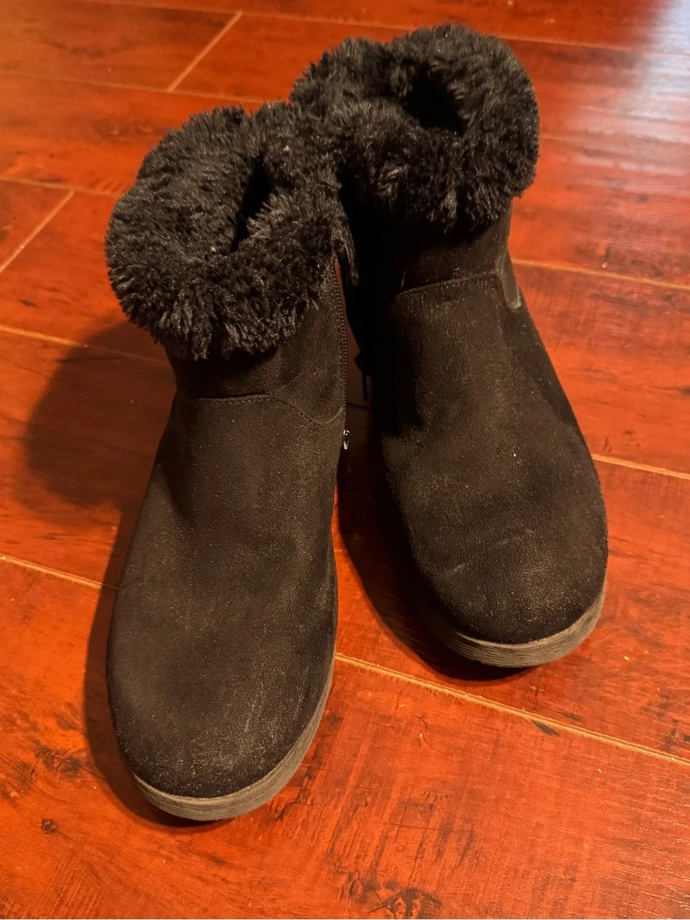 Cat & Jack Black Fall Faux Fur Lined Kids Boots